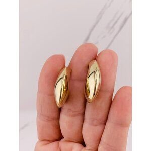 10k gold earrings chunky polished finish